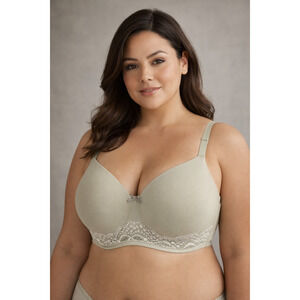 Cacique‎ Boost Multiway Strapless Bra Sage Green Lace Underwire 46 D
